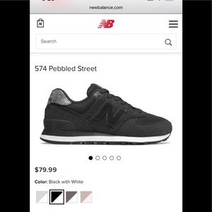 New Balance 574 Black Pebbled Street Sneaker 👟